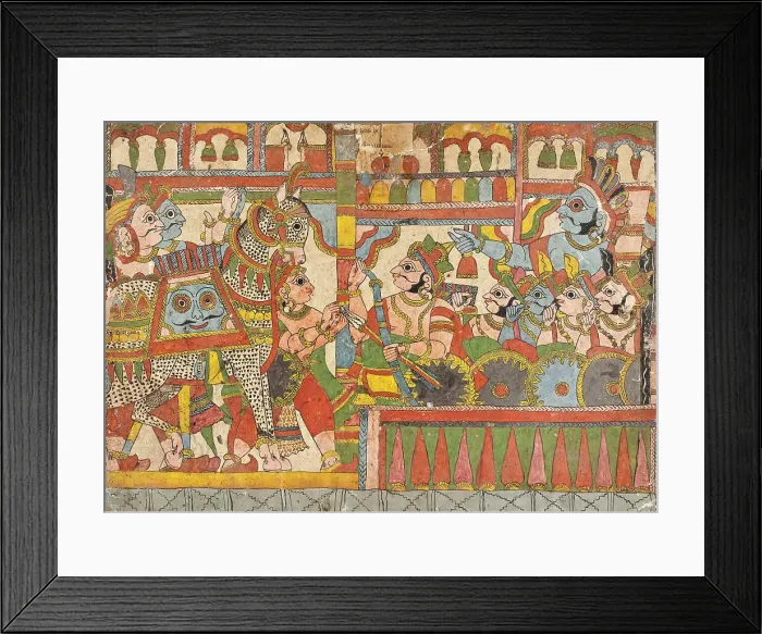 Framed Print : Babhruvahana Surrenders the Sacrificial Horse Syamakarna to His Father... c1850. Creator: Unknown Framed Print : Babhruvahana Surrenders the Sacrificial Horse Syamakarna to His Father... c1850. Creator: Unknown