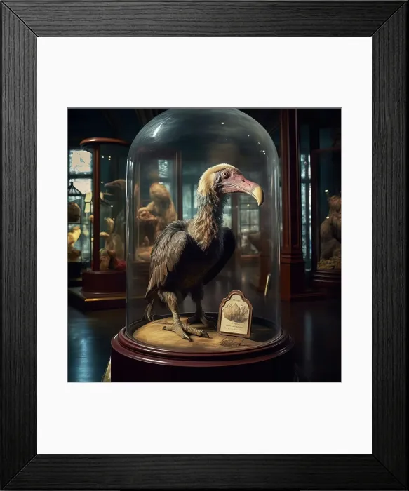 Framed Print : AI IMAGE - Dodo in a glass case in a museum, 2023. Creator: Heritage Images Framed Print : AI IMAGE - Dodo in a glass case in a museum, 2023. Creator: Heritage Images