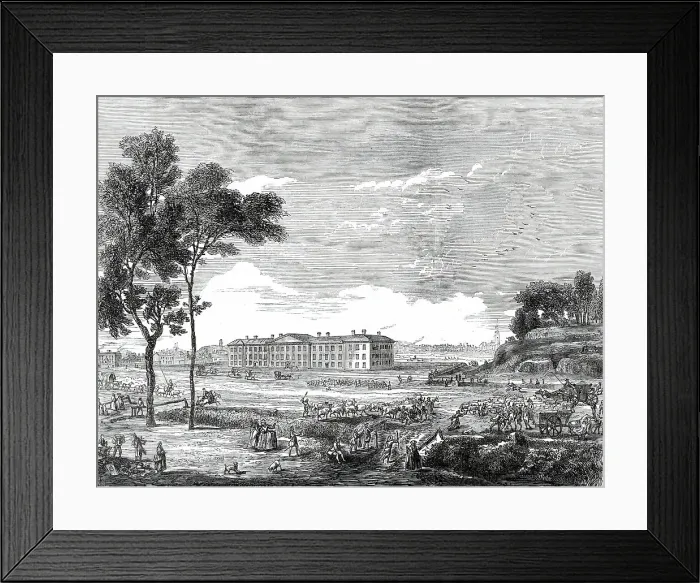 Framed Print : The London Hospital in 1753 - from an old print, 1876. Creator: Unknown Framed Print : The London Hospital in 1753 - from an old print, 1876. Creator: Unknown