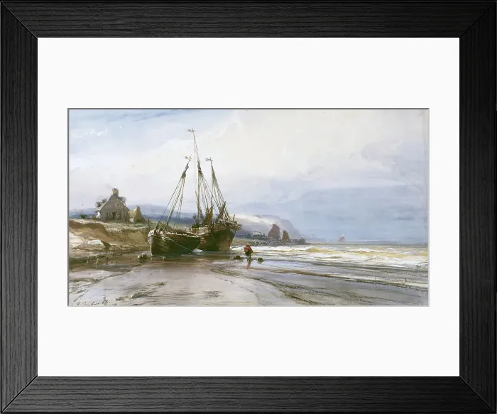 Framed Print : Fishing Boats, 1862. Creator: Eugene Isabey Framed Print : Fishing Boats, 1862. Creator: Eugene Isabey