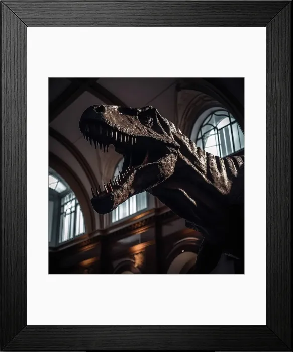Framed Print : AI IMAGE - Tyrannosaurus rex in a museum, 2023. Creator: Heritage Images Framed Print : AI IMAGE - Tyrannosaurus rex in a museum, 2023. Creator: Heritage Images