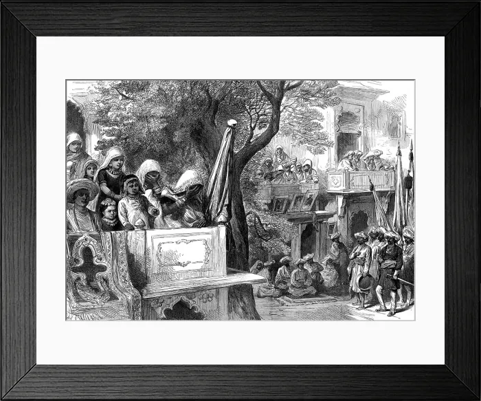 Framed Print : The Royal Visit to India: waiting for the Shahzadah, Gwalior...1876. Creator: Unknown Framed Print : The Royal Visit to India: waiting for the Shahzadah, Gwalior...1876. Creator: Unknown