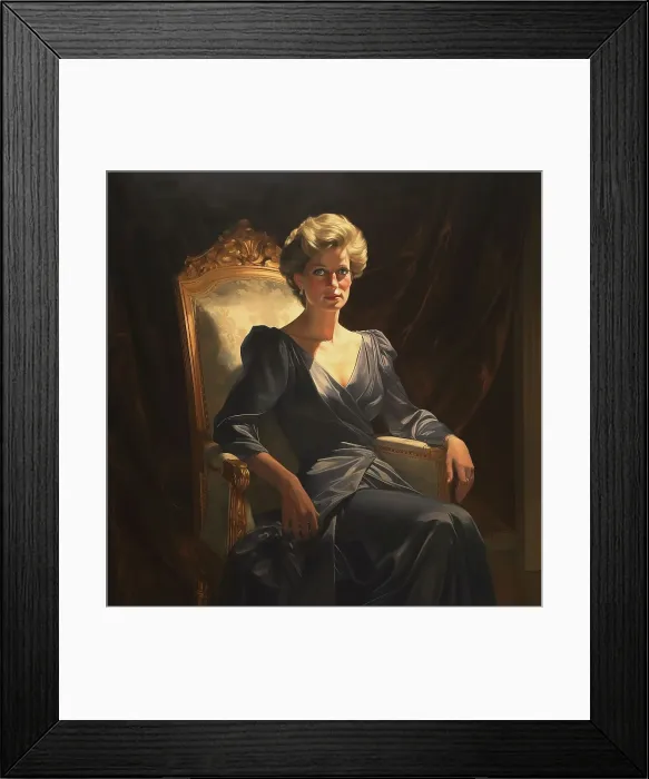 Framed Print : AI IMAGE - Portrait of Diana, Princess of Wales, 1980s, (2023). Creator: Heritage Images Framed Print : AI IMAGE - Portrait of Diana, Princess of Wales, 1980s, (2023). Creator: Heritage Images