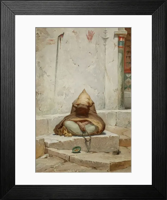 Framed Print : Arab Mendicant in Meditation, c1860. Creator: Charles Camino Framed Print : Arab Mendicant in Meditation, c1860. Creator: Charles Camino