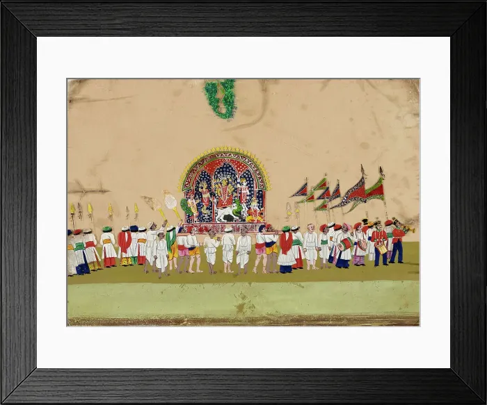 Framed Print : Religious Procession: Durga, c1800. Creator: Unknown Framed Print : Religious Procession: Durga, c1800. Creator: Unknown