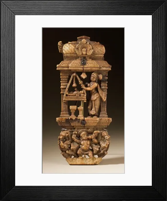 Framed Print : Yashoda Swinging Baby Krishna, 17th-18th century. Creator: Unknown Framed Print : Yashoda Swinging Baby Krishna, 17th-18th century. Creator: Unknown