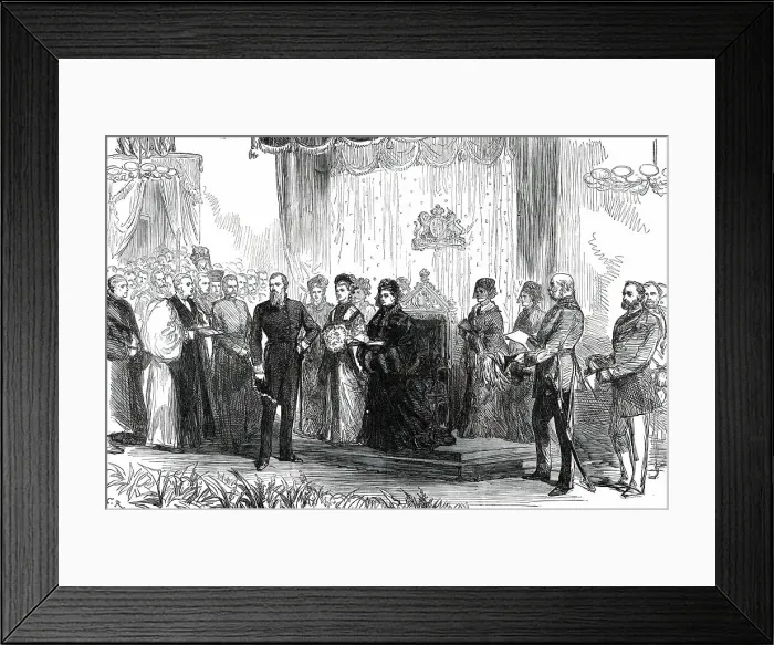 Framed Print : The Royal Visit to the East End: the Queen declaring the new wing of the London Hospital open, 1876. Creator: C.R