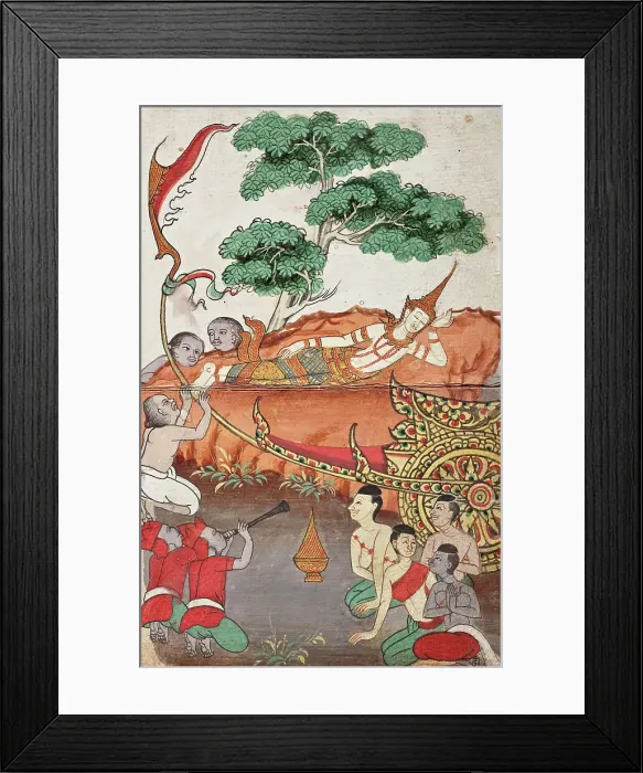 Framed Print : Phra Malai Manuscript (image 4 of 21), between c1860 and c1880. Creator: Unknown Framed Print : Phra Malai Manuscript (image 4 of 21), between c1860 and c1880. Creator: Unknown