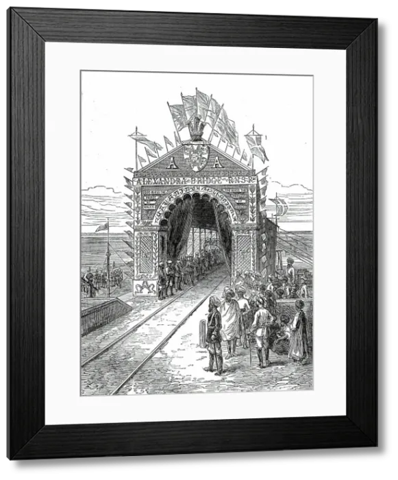 Framed Print : Triumphal Arch on the Alexandra Railway Bridge at Wuzeerabad...1876. Creator: Unknown Framed Print : Triumphal Arch on the Alexandra Railway Bridge at Wuzeerabad...1876. Creator: Unknown