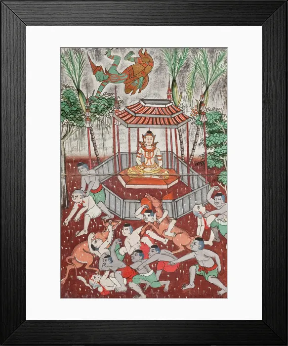 Framed Print : Phra Malai Manuscript (image 17 of 21), between c1860 and c1880. Creator: Unknown Framed Print : Phra Malai Manuscript (image 17 of 21), between c1860 and c1880. Creator: Unknown