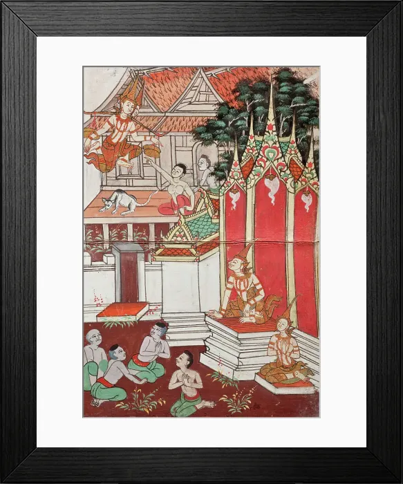 Framed Print : Phra Malai Manuscript (image 16 of 21), between c1860 and c1880. Creator: Unknown Framed Print : Phra Malai Manuscript (image 16 of 21), between c1860 and c1880. Creator: Unknown