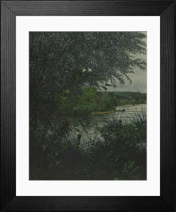 Framed Print : Willow Tree and Convolvulus in front of a River, 1865. Creator: Leon Bonvin Framed Print : Willow Tree and Convolvulus in front of a River, 1865. Creator: Leon Bonvin