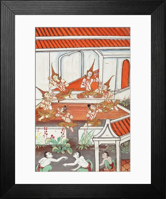 Framed Print : Phra Malai Manuscript (image 19 of 21), between c1860 and c1880. Creator: Unknown Framed Print : Phra Malai Manuscript (image 19 of 21), between c1860 and c1880. Creator: Unknown