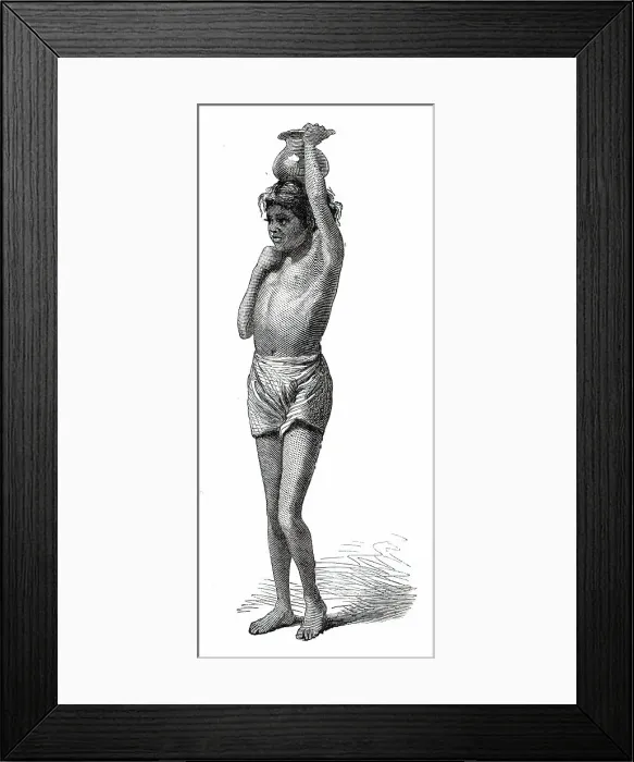Framed Print : Costumes of Western India, Mahar girl, 1876. Creator: Unknown Framed Print : Costumes of Western India, Mahar girl, 1876. Creator: Unknown