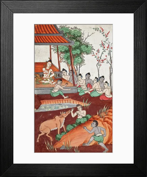 Framed Print : Phra Malai Manuscript (image 8 of 21), between c1860 and c1880. Creator: Unknown Framed Print : Phra Malai Manuscript (image 8 of 21), between c1860 and c1880. Creator: Unknown