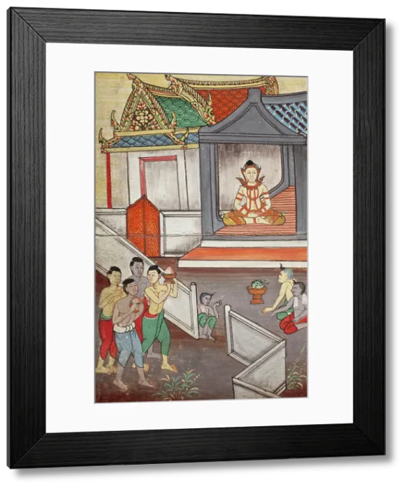 Framed Print : Phra Malai Manuscript (image 3 of 21), between c1860 and c1880. Creator: Unknown Framed Print : Phra Malai Manuscript (image 3 of 21), between c1860 and c1880. Creator: Unknown