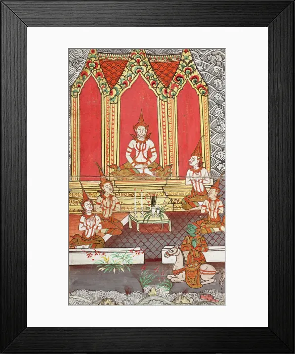 Framed Print : Phra Malai Manuscript (image 18 of 21), between c1860 and c1880. Creator: Unknown Framed Print : Phra Malai Manuscript (image 18 of 21), between c1860 and c1880. Creator: Unknown