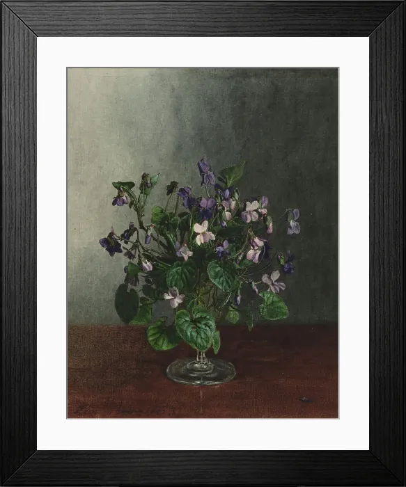 Framed Print : Bouquet of Violets, 1863. Creator: Leon Bonvin Framed Print : Bouquet of Violets, 1863. Creator: Leon Bonvin