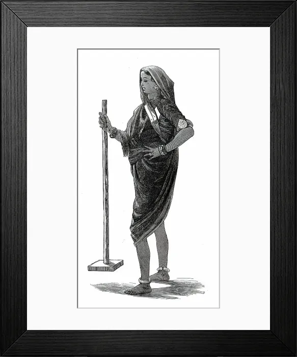 Framed Print : Costumes of Western India, Soortan, 1876. Creator: Unknown Framed Print : Costumes of Western India, Soortan, 1876. Creator: Unknown