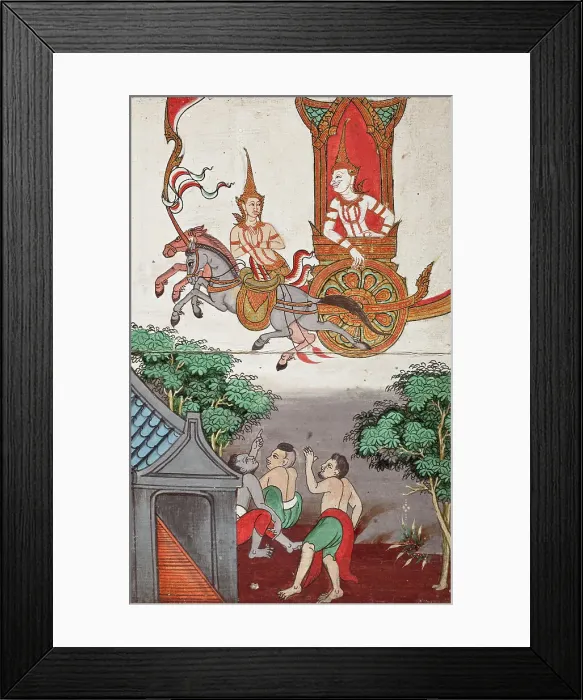 Framed Print : Phra Malai Manuscript (image 5 of 21), between c1860 and c1880. Creator: Unknown