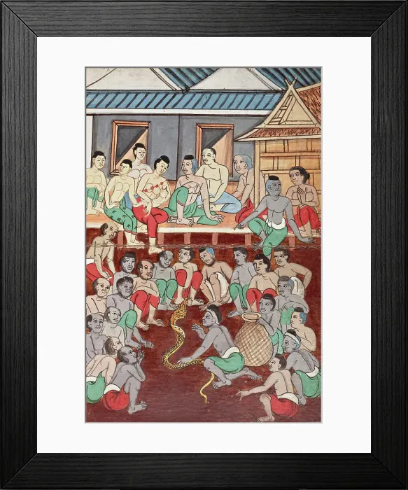 Framed Print : Phra Malai Manuscript (image 9 of 21), between c1860 and c1880. Creator: Unknown Framed Print : Phra Malai Manuscript (image 9 of 21), between c1860 and c1880. Creator: Unknown
