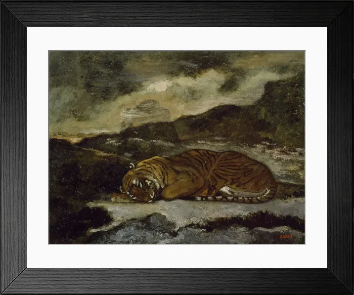 Framed Print : Tiger Asleep, c1850s-1860s. Creator: Antoine-Louis Barye Framed Print : Tiger Asleep, c1850s-1860s. Creator: Antoine-Louis Barye