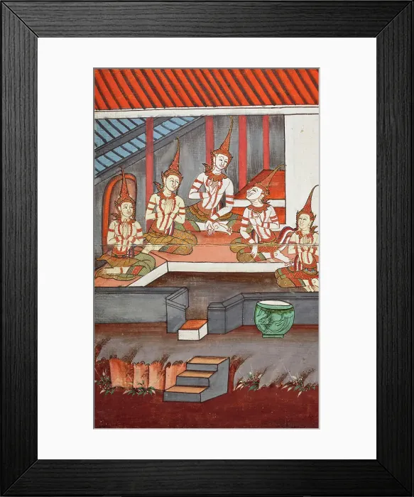 Framed Print : Phra Malai Manuscript (image 6 of 21), between c1860 and c1880. Creator: Unknown Framed Print : Phra Malai Manuscript (image 6 of 21), between c1860 and c1880. Creator: Unknown