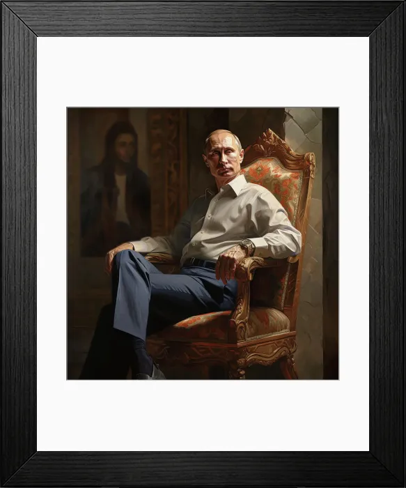 Framed Print : AI IMAGE - Portrait of President Vladimir Putin, 2023. Creator: Heritage Images Framed Print : AI IMAGE - Portrait of President Vladimir Putin, 2023. Creator: Heritage Images