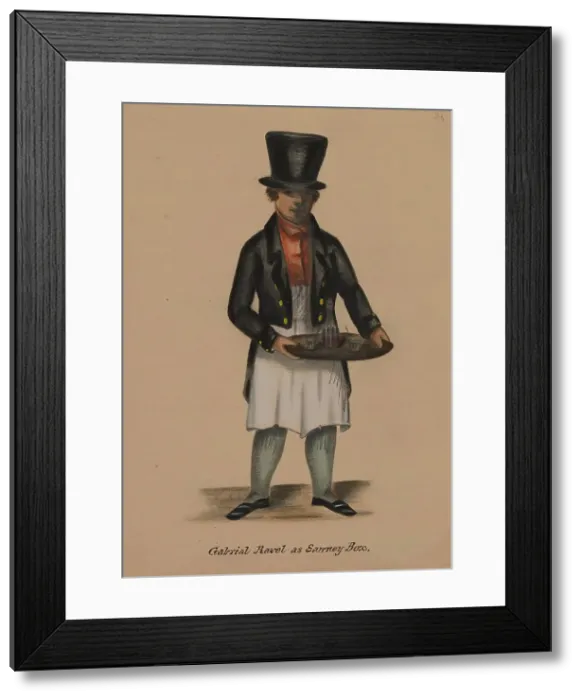 Framed Print : Gabriel Ravel as Sawney Box [Verso: Unfinished Study for Recto], 1855-1859. Creator: Alfred Jacob Miller