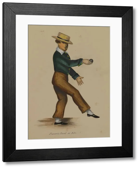 Framed Print : Francois Ravel as Bibi [Verso: Study for Antoine as Robert Maccaire], 1855-1859. Creator: Alfred Jacob Miller