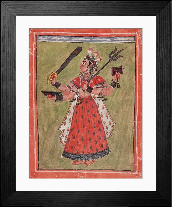 Framed Print : The Hindu Goddess Durga, Late 17th century. Creator: Unknown Framed Print : The Hindu Goddess Durga, Late 17th century. Creator: Unknown