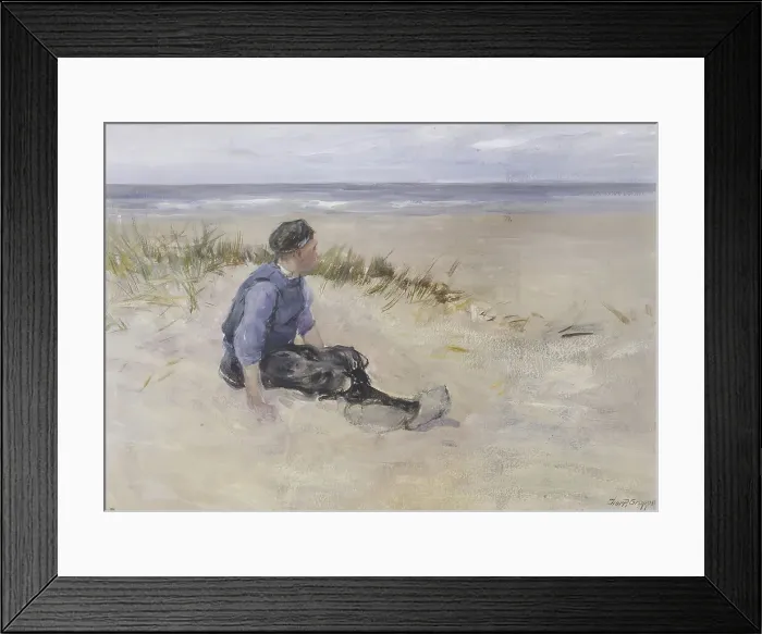Framed Print : Figure on Beach, Holland, c1900. Creator: Charles P. Gruppe Framed Print : Figure on Beach, Holland, c1900. Creator: Charles P. Gruppe