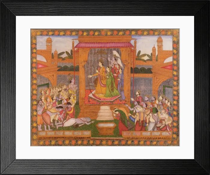 Framed Print : The Heavenly Audience of Shiva and Parvati (image 1 of 3), between c1830 and c1850. Creator: Unknown Framed Print : The Heavenly Audience of Shiva and Parvati (image 1 of 3), between c1830 and c1850. Creator: Unknown