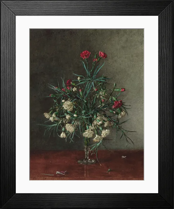 Framed Print : Bouquet of Garden Pinks, 1863. Creator: Leon Bonvin Framed Print : Bouquet of Garden Pinks, 1863. Creator: Leon Bonvin