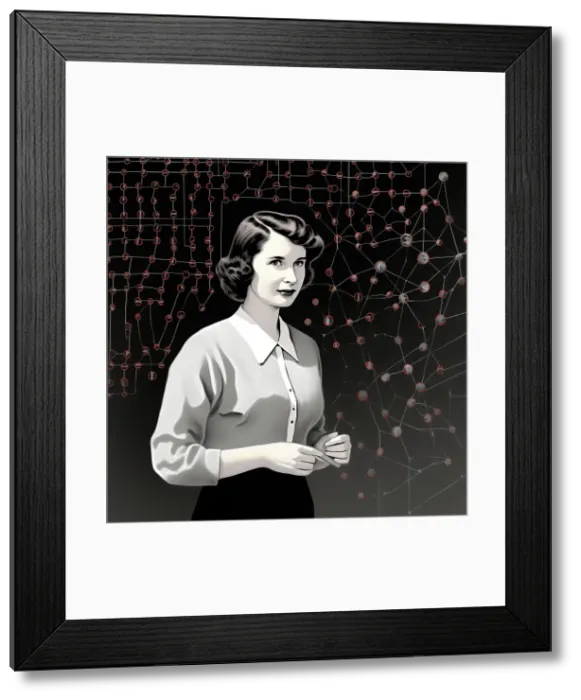 Framed Print : AI IMAGE - Portrait of Rosalind Franklin, 1940s, (2023). Creator: Heritage Images Framed Print : AI IMAGE - Portrait of Rosalind Franklin, 1940s, (2023). Creator: Heritage Images