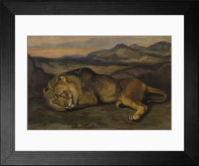 Framed Print : Large Lion, early 1830s. Creator: Antoine-Louis Barye Framed Print : Large Lion, early 1830s. Creator: Antoine-Louis Barye