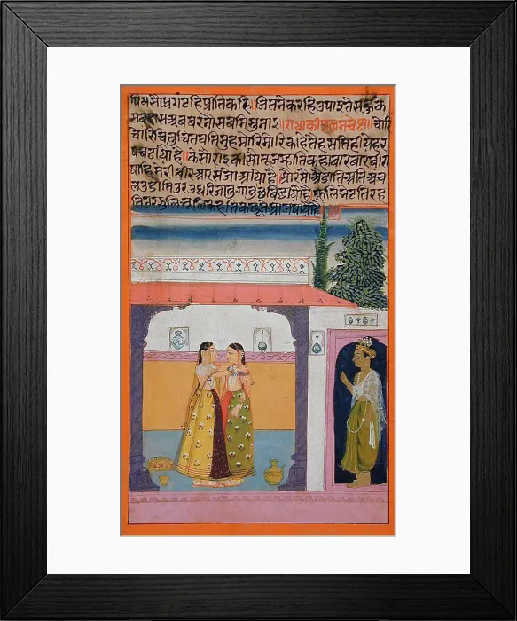 Framed Print : Radha's Hidden Endeavors That Indicate Her Preoccupation with Love... between c1650 and c1700. Creator: Unknown Framed Print : Radha's Hidden Endeavors That Indicate Her Preoccupation with Love... between c1650 and c1700. Creator: Unknown