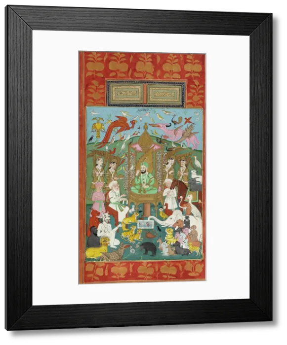 Framed Print : Solomon Enthroned as the King of the Three Worlds... c1780 (binding- 19th century). Creator: Unknown Framed Print : Solomon Enthroned as the King of the Three Worlds... c1780 (binding- 19th century). Creator: Unknown
