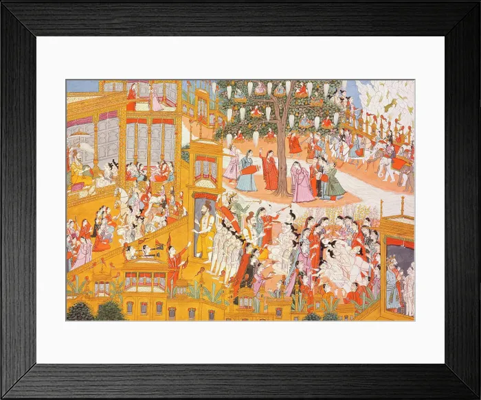 Framed Print : The Pilgrims in a Palace, Folio from a Kedara Kalpa (Book of Kedara), between c1800 and c1820. Creator: Unknown Framed Print : The Pilgrims in a Palace, Folio from a Kedara Kalpa (Book of Kedara), between c1800 and c1820. Creator: Unknown