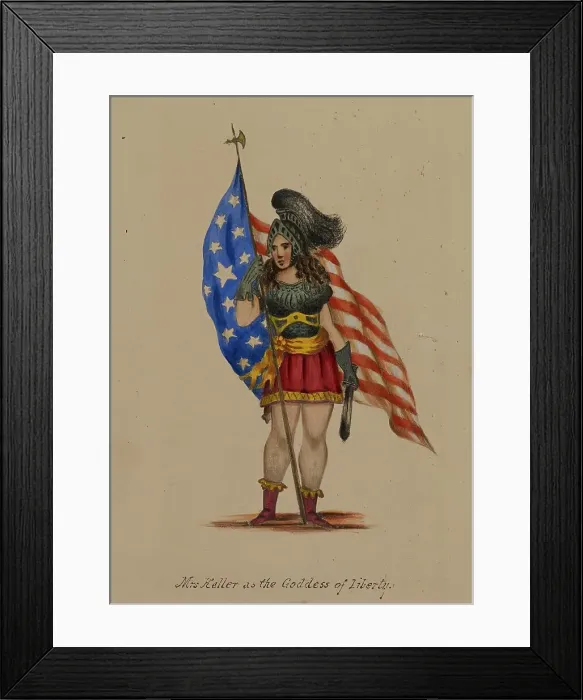 Framed Print : Mrs. Keller as the Goddess of Liberty, 1855-1859. Creator: Alfred Jacob Miller Framed Print : Mrs. Keller as the Goddess of Liberty, 1855-1859. Creator: Alfred Jacob Miller