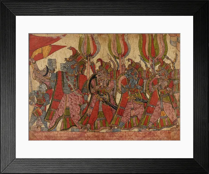 Framed Print : The Simian Generals in Procession, Scene from the Story of the Burning of Lanka... c1850. Creator: Unknown Framed Print : The Simian Generals in Procession, Scene from the Story of the Burning of Lanka... c1850. Creator: Unknown