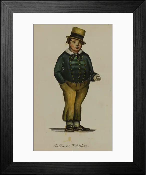 Framed Print : William Evans Burton (1804-1860) as Waddilove [In To Parents and Guardians], 1855-1859. Creator: Alfred Jacob Miller
