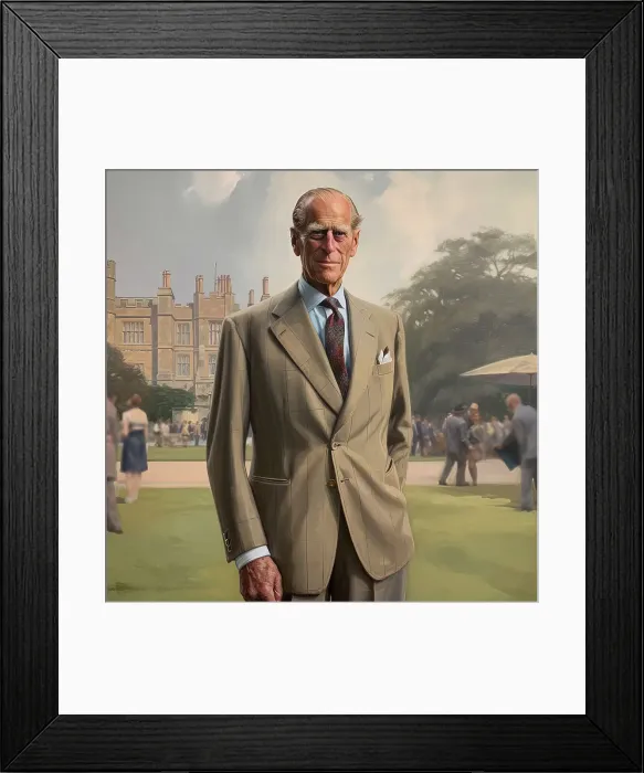 Framed Print : AI IMAGE - Portrait of Prince Philip, Duke of Edinburgh, 2000s, (2023). Creator: Heritage Images Framed Print : AI IMAGE - Portrait of Prince Philip, Duke of Edinburgh, 2000s, (2023). Creator: Heritage Images