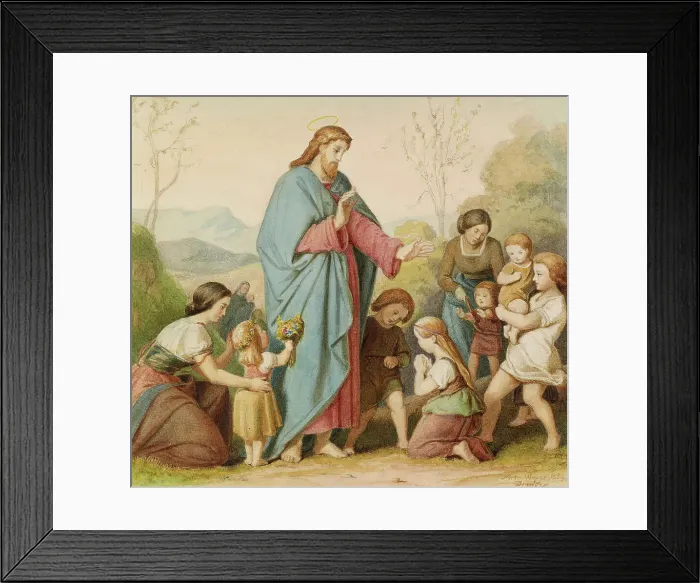 Framed Print : Suffer the Little Children, 1859. Creator: Anton Weber Framed Print : Suffer the Little Children, 1859. Creator: Anton Weber