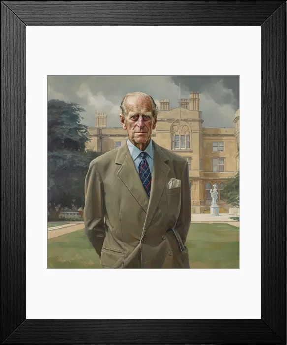 Framed Print : AI IMAGE - Portrait of Prince Philip, Duke of Edinburgh, 2000s, (2023). Creator: Heritage Images Framed Print : AI IMAGE - Portrait of Prince Philip, Duke of Edinburgh, 2000s, (2023). Creator: Heritage Images