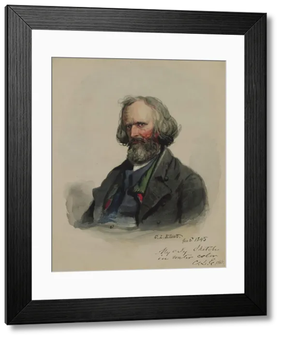 Framed Print : Portrait of a Man, 1845. Creator: Charles Loring Elliott Framed Print : Portrait of a Man, 1845. Creator: Charles Loring Elliott