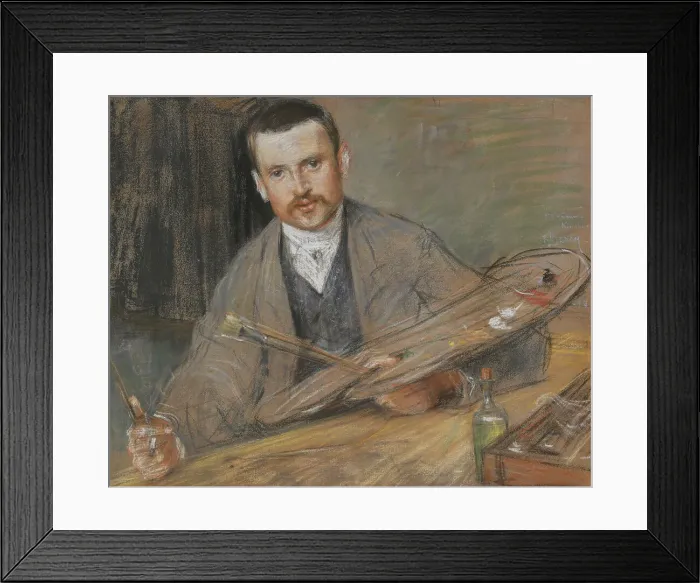 Framed Print : Johan Kindborg, 1861-1907, artist, married to wood engraver Emy Edman, 1880s. Creator: Sven Richard Bergh