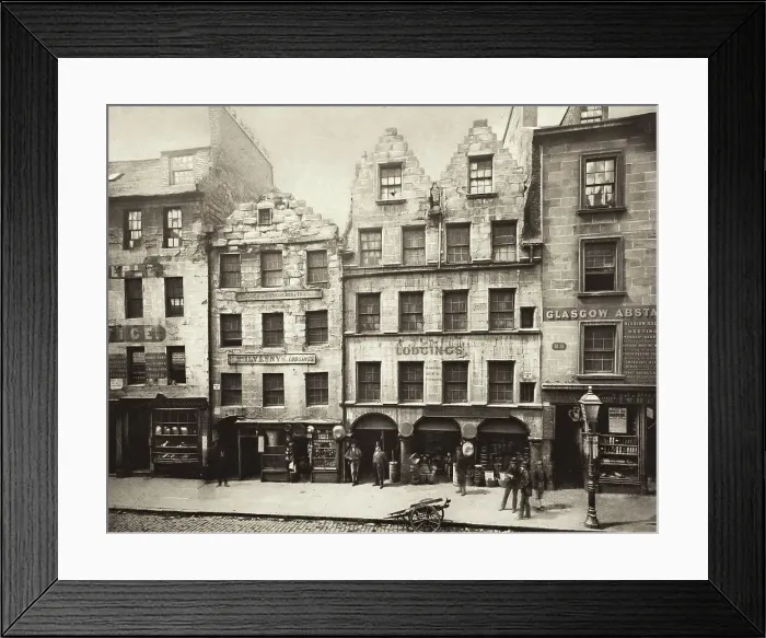 Framed Print : Old Buildings In High Street, Nos. 17-27 (#16), Printed 1900. Creator: Thomas Annan Framed Print : Old Buildings In High Street, Nos. 17-27 (#16), Printed 1900. Creator: Thomas Annan