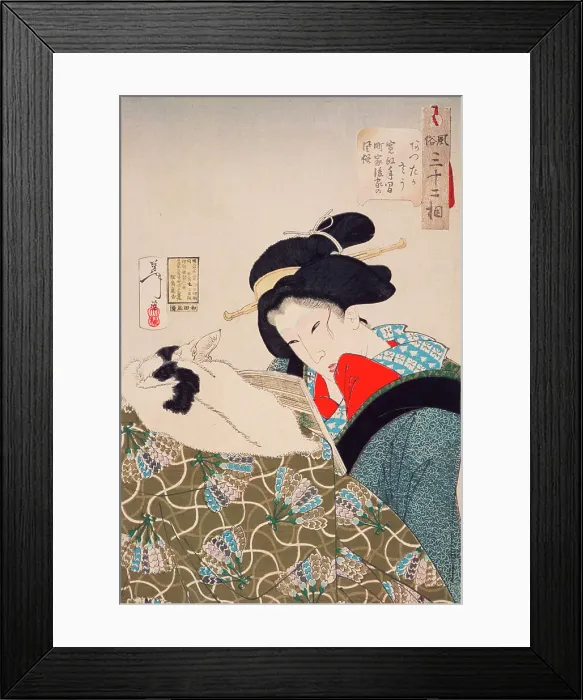 Framed Print : Warm: An Urban Widow of the Kansei Period (1789-1800), 1888. Creator: Tsukioka Yoshitoshi Framed Print : Warm: An Urban Widow of the Kansei Period (1789-1800), 1888. Creator: Tsukioka Yoshitoshi