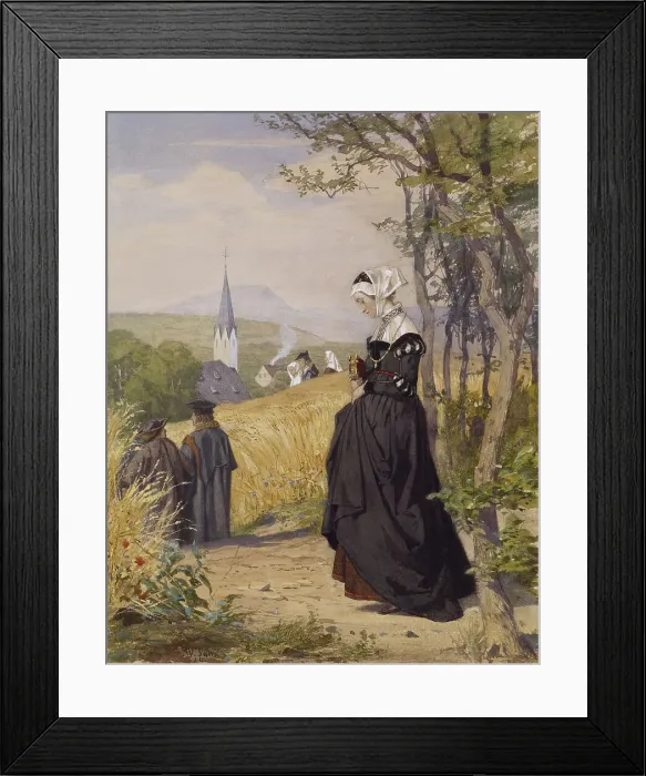 Framed Print : Going to Church, 1864. Creator: Wilhelm Sohn